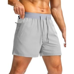 Soothfeel Men's 5" Athletic Quick Dry Lightweight Running Shorts - Light Grey XL